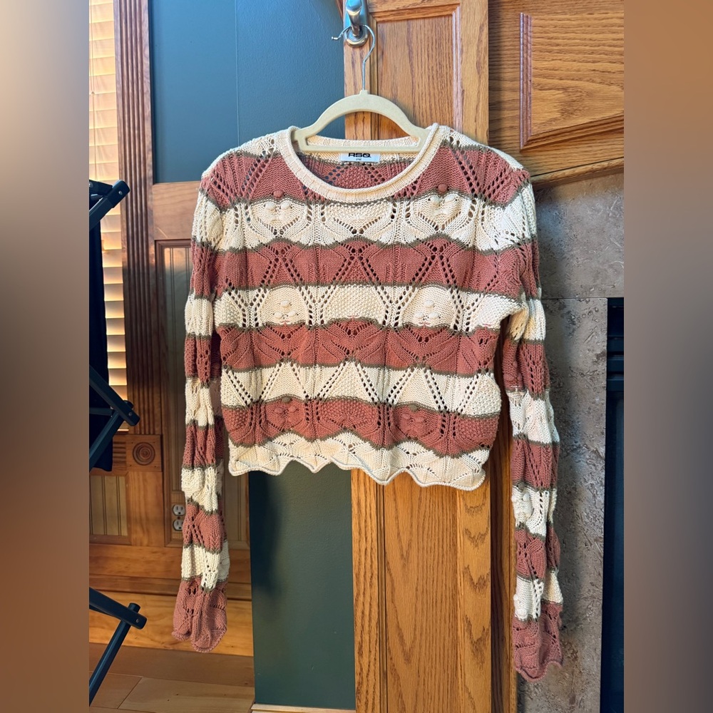 NEVER WORN cropped striped sweater:)